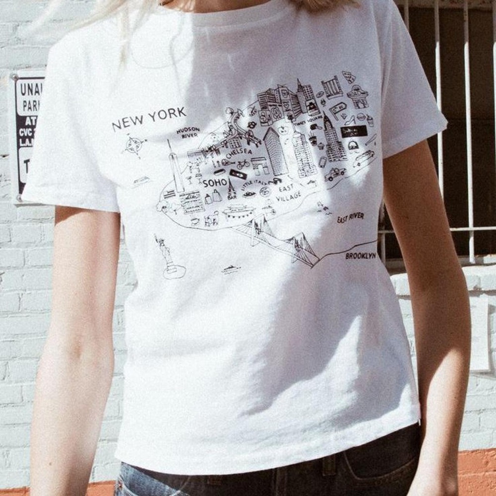Brandy Melville White Graphic Tee